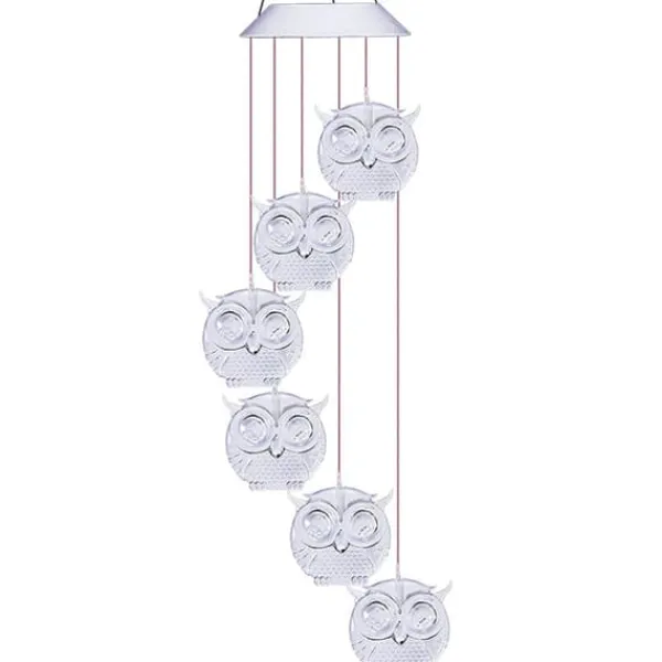 Outlet Owl Solar Wind Chime Ljus Vattentät färg Ändrar Utomhus Solar Garden Dekorativa lampor för Mors Dag Mamma Födelsedag Trädgård Trädgårdsdekoration Vinddekoration