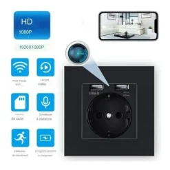 Outlet 1080P Wifi spionkamera nätuttag 2 USB-portar 5V 2A Falska Övervakningskameror