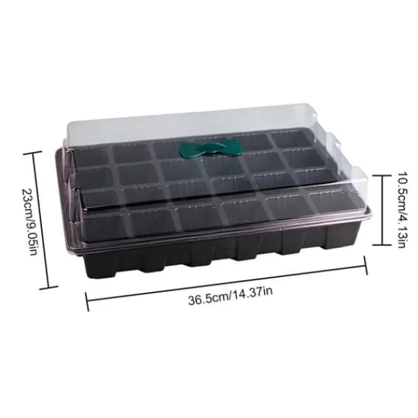 Best 3-pack 24 celler plantor plantlåda plast blomträdgård plantskola kruka planteringsfrölåda kit med lock trädgårdsodlingslåda Kit För Växt- & Örtplantering