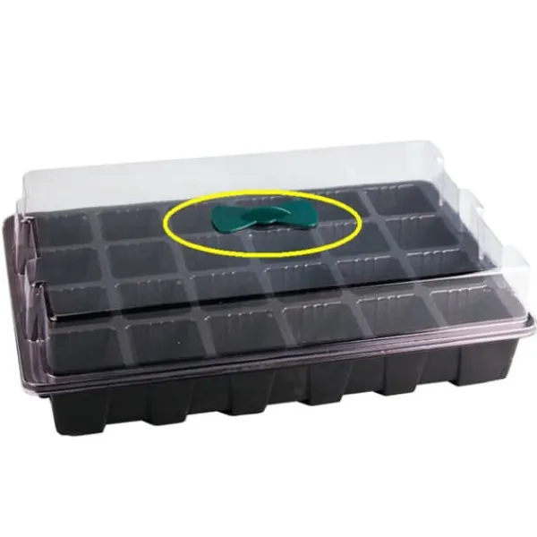 Best 3-pack 24 celler plantor plantlåda plast blomträdgård plantskola kruka planteringsfrölåda kit med lock trädgårdsodlingslåda Kit För Växt- & Örtplantering