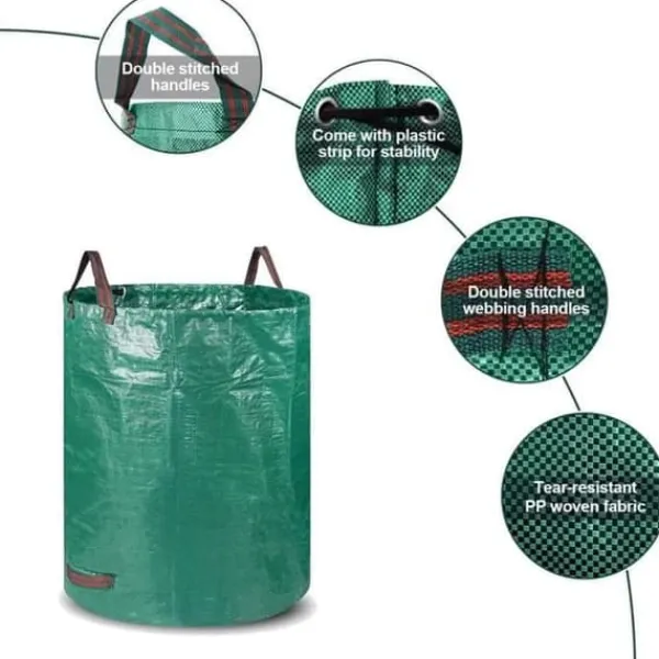 Hot 3-pack 72 gallon trädgårdsavfallspåsar, återanvändbara trädgårdspåsar, trädgårdspåsar, avfallsbehållare A386 Trädgårdskorgar