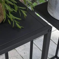 Outlet 2-pack blomsterställ i svart stål - industriell design Växtställ