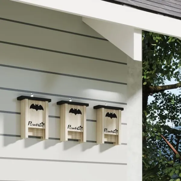 3-pack fladdermusbo, fladdermuslådor för trädgårdar, fruktträdgårdar, gårdar, enkel upphängning, 18 x 6 x 22,5 cm För Fåglar & Småvilt