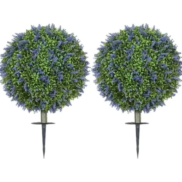 Best 2-pack konstgjord lavendel 60 cm UV-skydd med markspjut, för hem & trädgård Trädgårdsväxter