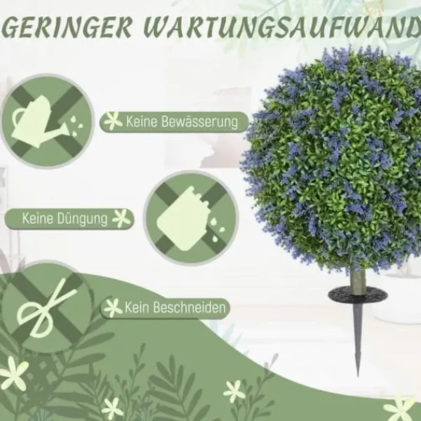 Best 2-pack konstgjord lavendel 60 cm UV-skydd med markspjut, för hem & trädgård Trädgårdsväxter