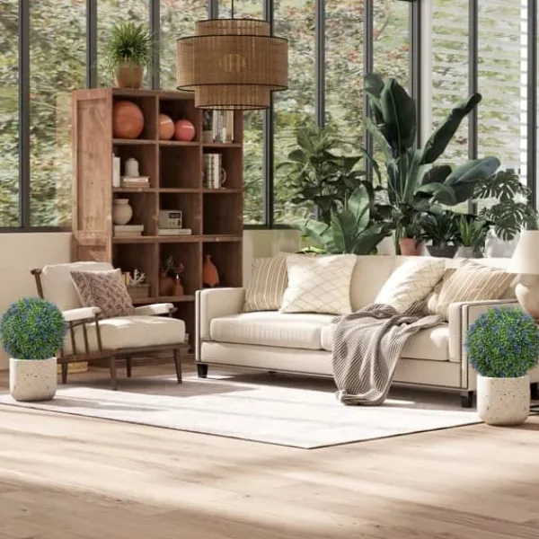 Best 2-pack konstgjord lavendel 60 cm UV-skydd med markspjut, för hem & trädgård Trädgårdsväxter