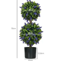 Sale 2-pack konstgjord lavendel 70 cm med kruka, UV-skydd, för hem & trädgård Trädgårdsprydnader