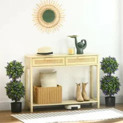 Sale 2-pack konstgjord lavendel 70 cm med kruka, UV-skydd, för hem & trädgård Trädgårdsprydnader