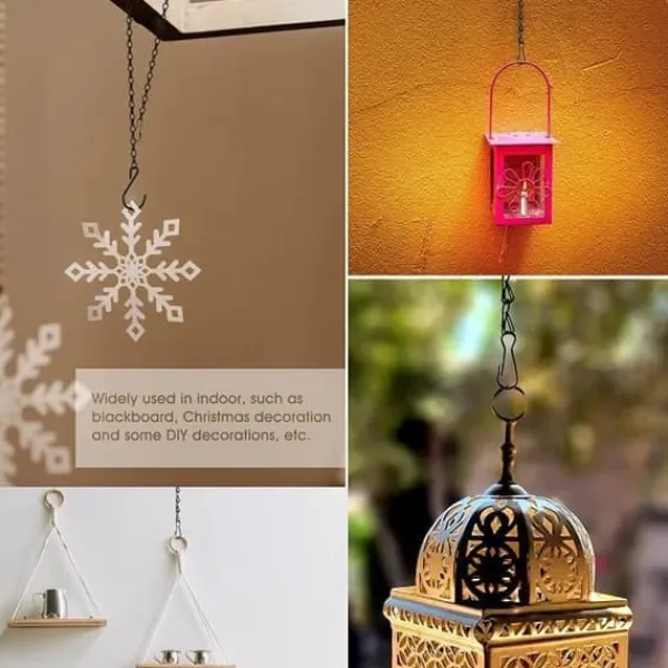 Outlet 3-pack metallhängande kedjor växtstöd för fågelmatare, lyktor och vindspel, starka krokar för utomhusbruk Krukor & Växtbehållare