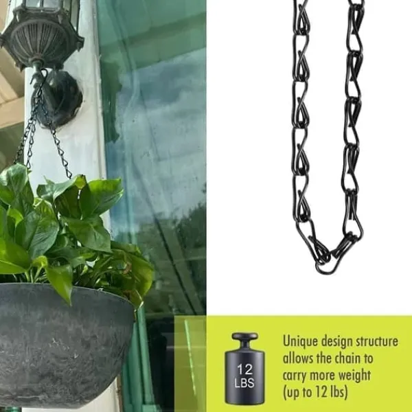 Outlet 3-pack metallhängande kedjor växtstöd för fågelmatare, lyktor och vindspel, starka krokar för utomhusbruk Krukor & Växtbehållare