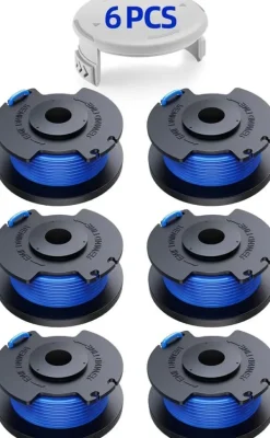 Clearance 6-Pack trimmerspolar med trimmertråd och lock RYOBI grästrimmer Trädgårdsmaskiner