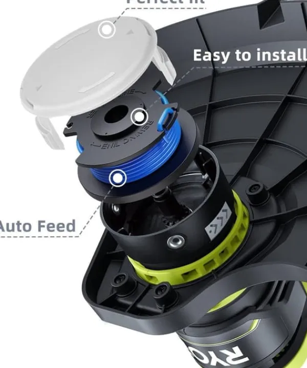 Clearance 6-Pack trimmerspolar med trimmertråd och lock RYOBI grästrimmer Trädgårdsmaskiner