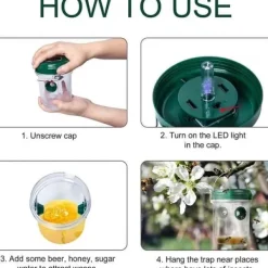 Discount 2-pack utomhus getingfällor, soldriven getingdödare med UV LED-ljus Återanvändbara insektsfällor Attr[362] Skadedjursfällor
