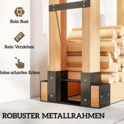 Hot 2-pack vedställ för inomhus 33,5×10×15,5 cm, justerbar längd, metall, svart Tillbehör Till Vedeldade Kaminer & Öppna Spisar