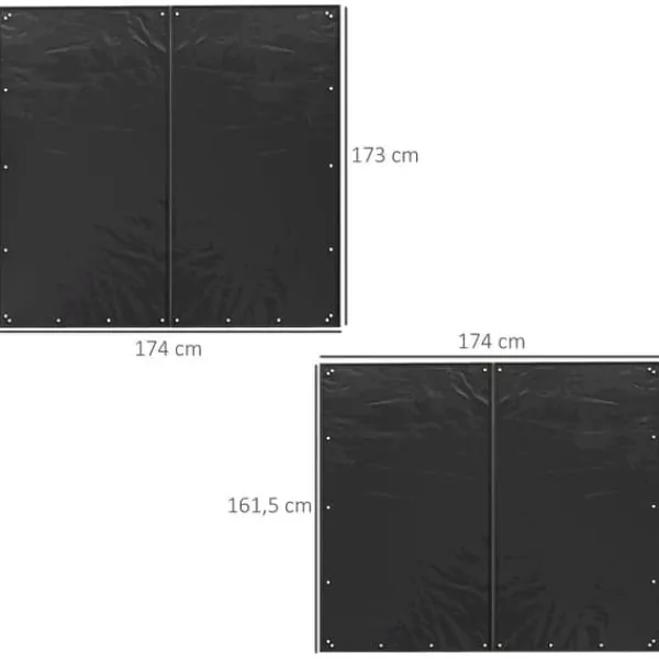 Online 2-pack överdrag för vedställ 174 cm, vattentätt 600D oxford, UV-skydd, passar 176B x 163/175H cm, svart Tillbehör Till Vedeldade Kaminer & Öppna Spisar