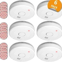 Paket med 6 st ELRO FS1805 rökdetektorer med magnet och 5 års batteri - Vit Rök- & Koloxiddetektorer