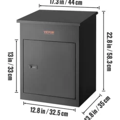 Paketlåda - VEVOR - 44 x 35 x 58,3 cm Galvaniserat stål Låsbar kod - Fristående Väggmontering Stöldskyddsdeflektor