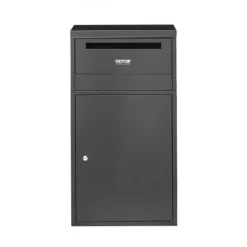 Best Paketleveranslåda, 50x32,5x90,9 cm, Svart, Galvaniserat stål Postlådor & Brevlådor