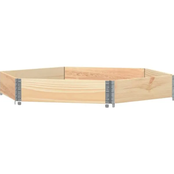 vidaXL Pallkrage sexhörning 160x160 cm massiv furu