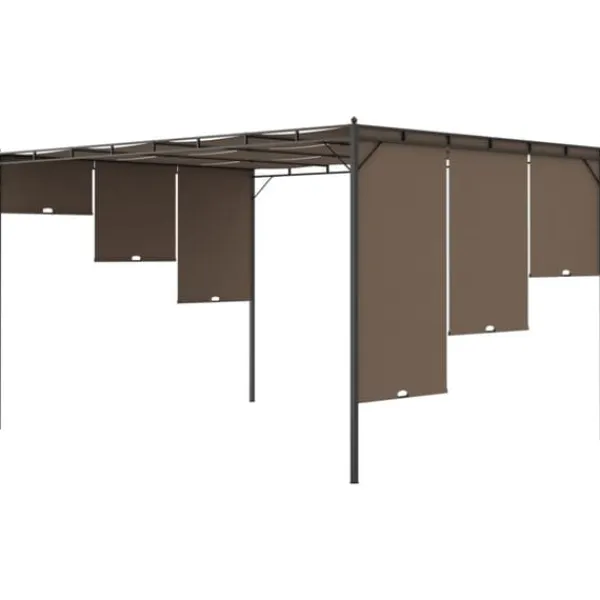 Sale Partytält & paviljoner - Living Trädgårdspaviljong med draperier 4x3x2,25 m taupe Valvbågar, Spaljéer, Bersåer & Pergolor