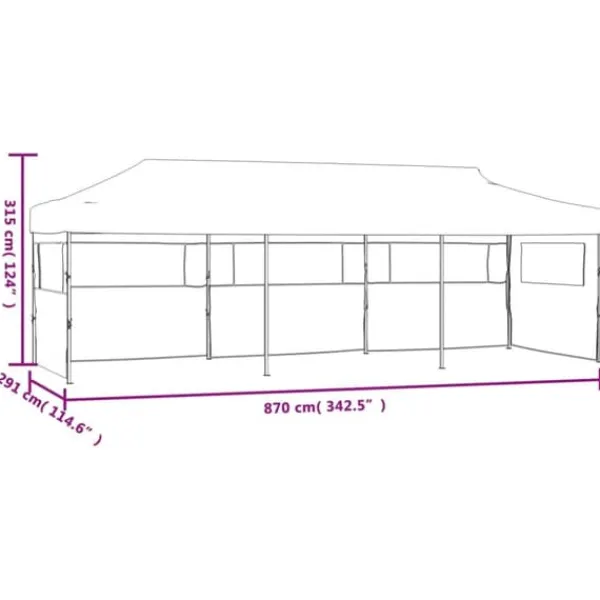 Discount Partytält & paviljoner - Living Pop-Up hopfällbart partytält med 5 sidoväggar 3x9 m gräddvit Tält & Lusthus