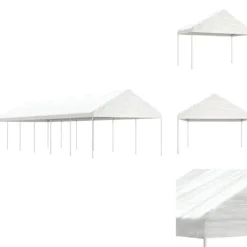 Discount Partytält & paviljoner - Living Paviljong med tak vit 13,38x4,08x3,22 m polyeten Tält & Lusthus