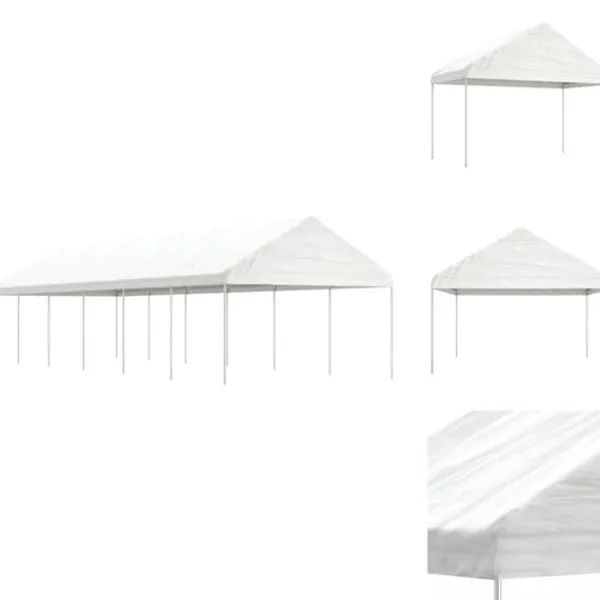 Discount Partytält & paviljoner - Living Paviljong med tak vit 13,38x4,08x3,22 m polyeten Tält & Lusthus