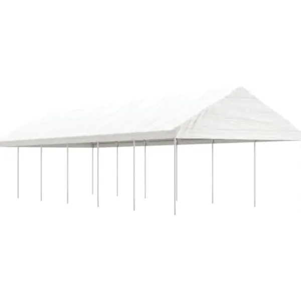 Discount Partytält & paviljoner - Living Paviljong med tak vit 13,38x4,08x3,22 m polyeten Tält & Lusthus