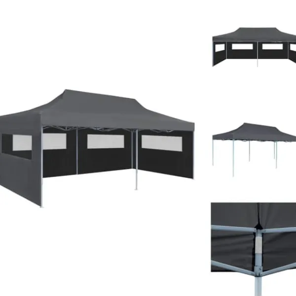 Outlet Partytält & paviljoner - Living Pop-Up hopfällbart partytält med sidoväggar 3x6 m antracit Tält & Lusthus