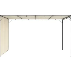 Partytält & paviljoner - Living Trädgårdspaviljong med draperier 4x3x2,25 m gräddvit