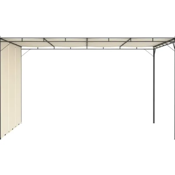 Partytält & paviljoner - Living Trädgårdspaviljong med draperier 4x3x2,25 m gräddvit