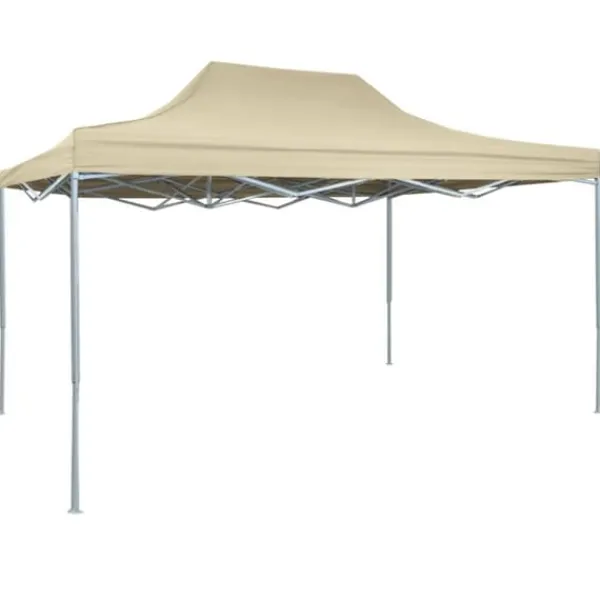 Online Partytält & paviljoner - Living Hopfällbart partytält 3x4 m stål gräddvit Tält & Lusthus