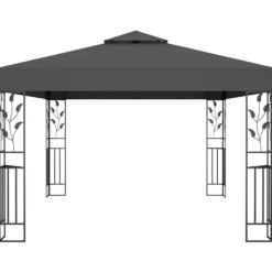 Discount Partytält & paviljoner - Living Paviljong med dubbeltak och ljusslinga LED 3x4 m antracit Tält & Lusthus