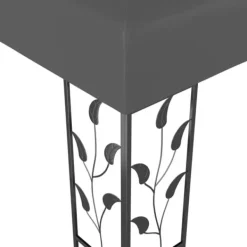Discount Partytält & paviljoner - Living Paviljong med dubbeltak och ljusslinga LED 3x4 m antracit Tält & Lusthus