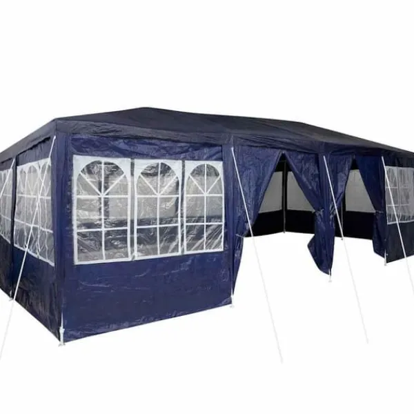 vidaXL Partytält Blå och Vit 800 x 400 x 266 cm Polyester och Stål