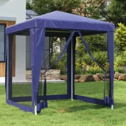 vidaXL Partytält med 4 sidoväggar i nät 2x2 m HDPE blå