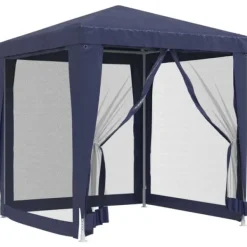 vidaXL Partytält med 4 sidoväggar i nät 2x2 m HDPE blå