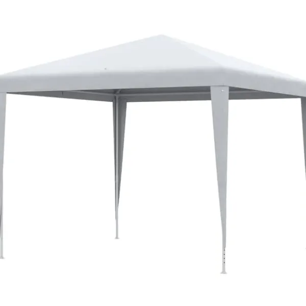 Paviljong 2,7×2,7 m vattenavvisande & vintertålig, vit