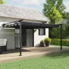 Discount Paviljong Antracit 400 x 300 x 200 cm Polyester Valvbågar, Spaljéer, Bersåer & Pergolor
