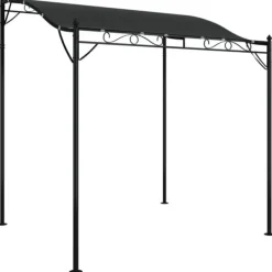 Clearance Paviljong antracit 2x2,3 m 180 g/m² tyg och stål Valvbågar, Spaljéer, Bersåer & Pergolor
