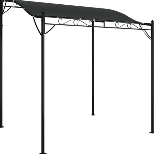 Clearance Paviljong antracit 2x2,3 m 180 g/m² tyg och stål Valvbågar, Spaljéer, Bersåer & Pergolor