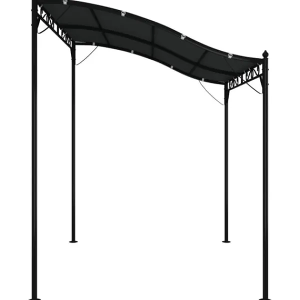 Clearance Paviljong antracit 2x2,3 m 180 g/m² tyg och stål Valvbågar, Spaljéer, Bersåer & Pergolor