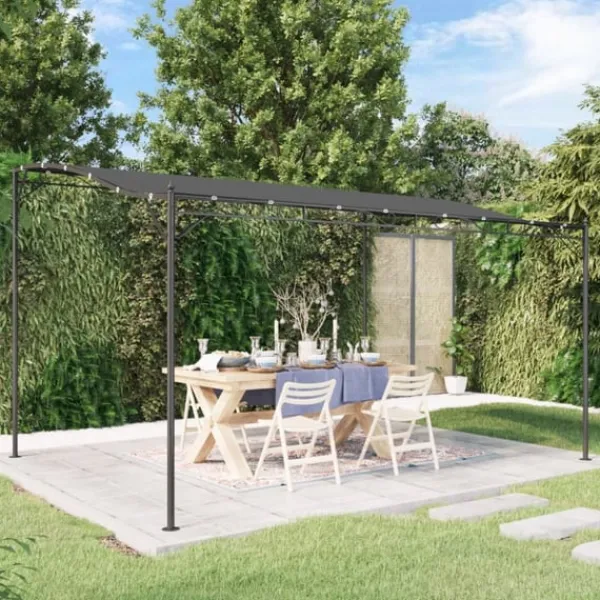 vidaXL Paviljong antracit 4x3 m 180 g/m² tyg och stål