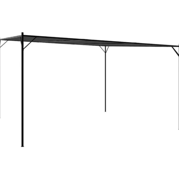 vidaXL Paviljong antracit 4x4 m 180 g/m² tyg och stål