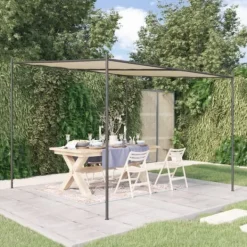 Online Paviljong beige 3x3 m 180 g/m² tyg och stål Valvbågar, Spaljéer, Bersåer & Pergolor