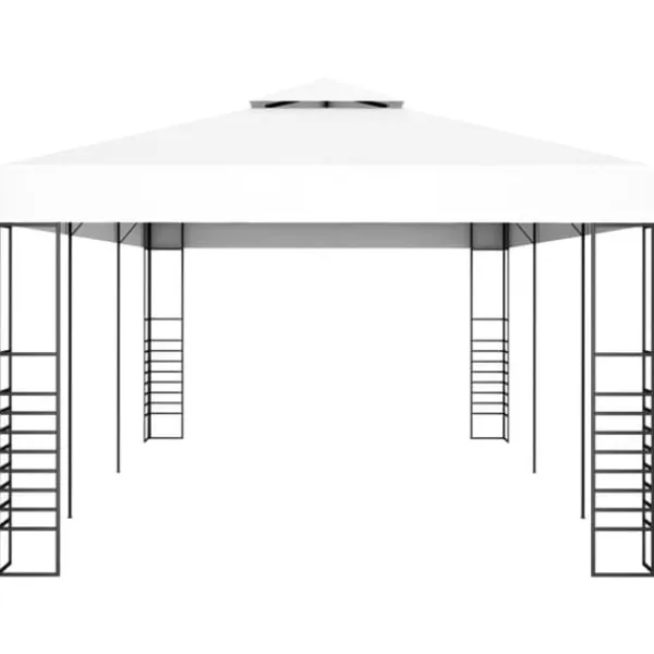 Paviljong för utomhusbruk 6x3 m - Solskydd och regnskydd | Färg: Vit | Storlek: 6x3 m