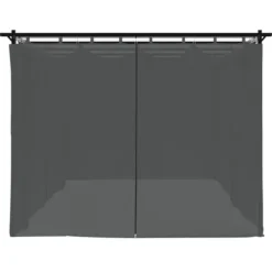 Online Paviljong med draperi i antracit - Utemöbler för avkoppling | Storlek: 6x3 m | Material: Stål Valvbågar, Spaljéer, Bersåer & Pergolor