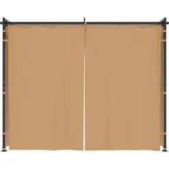 Paviljong med draperier 3x3 m - Stabilt partytält i pulverlackerat stål | Färg: Taupe | Storlek: 3x3 m