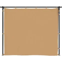 Paviljong med draperier 3x3 m - Stabilt partytält i pulverlackerat stål | Färg: Taupe | Storlek: 3x3 m