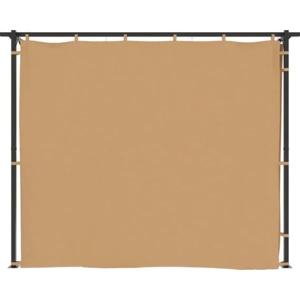 Paviljong med draperier 3x3 m - Stabilt partytält i pulverlackerat stål | Färg: Taupe | Storlek: 3x3 m